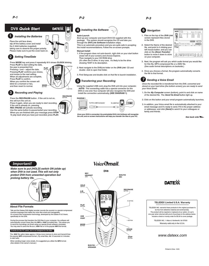 Datexx DV8 Manuel utilisateur