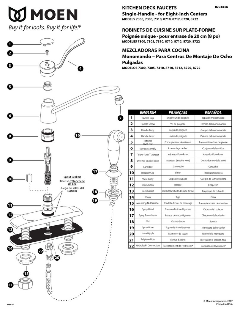 Moen 7300 Manuel utilisateur