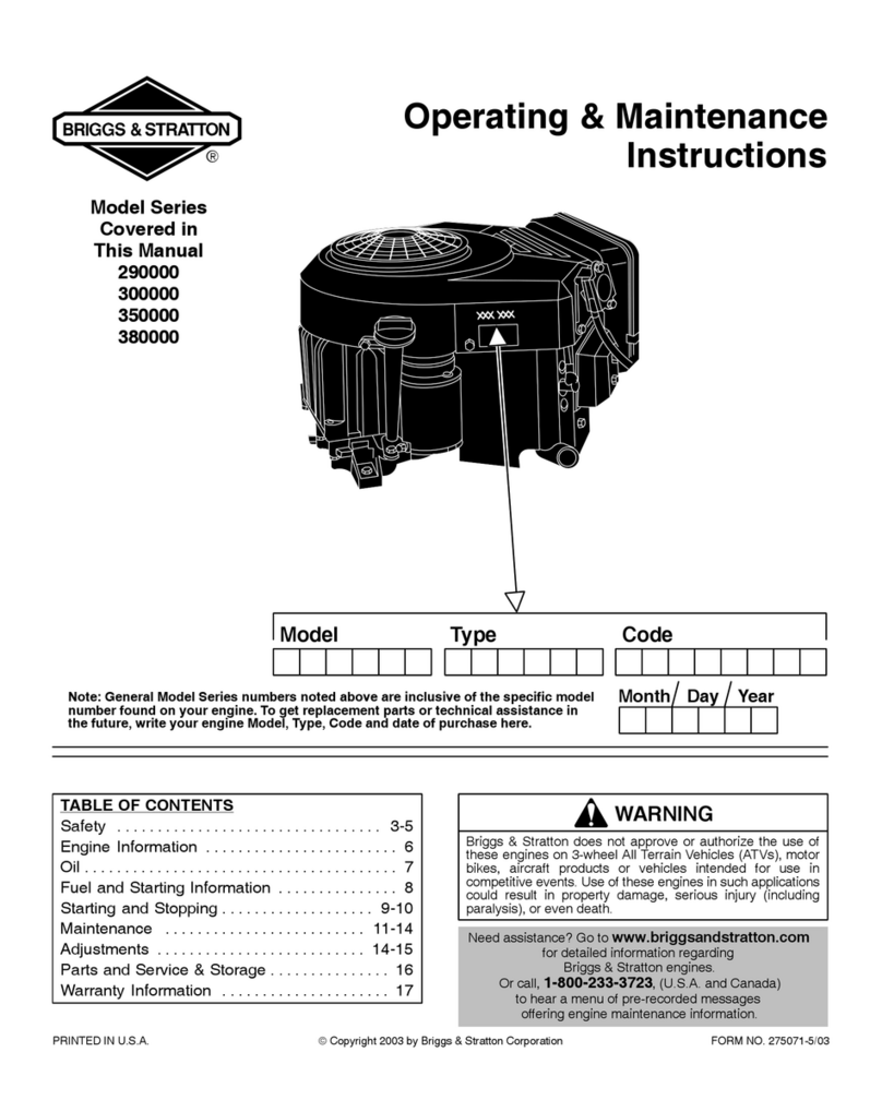 Briggs & Stratton Vanguard 290000 Manuel d'installation et d'exploitation