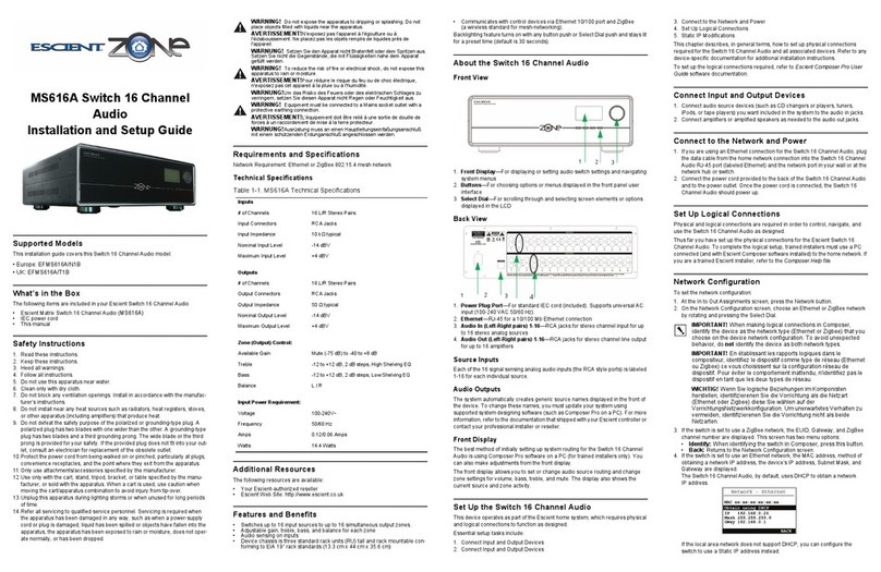 Escient MS616A Instructions de montage