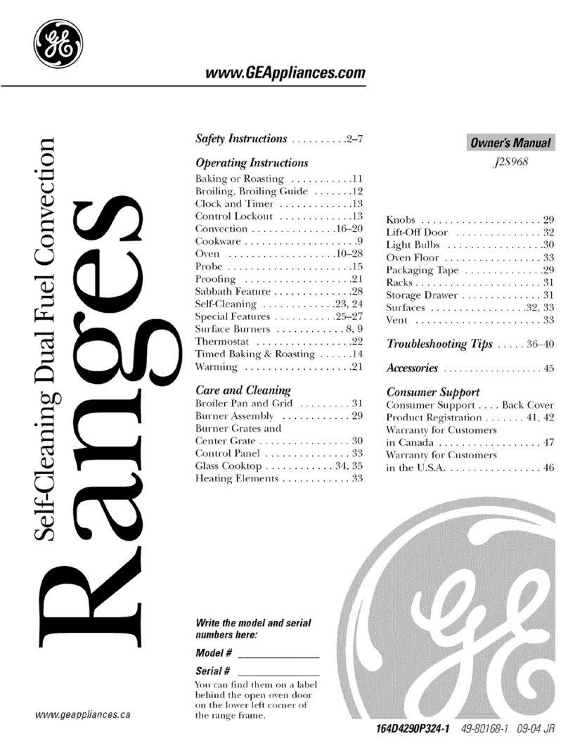 GE Profile J2S968 SERIES Manuel utilisateur