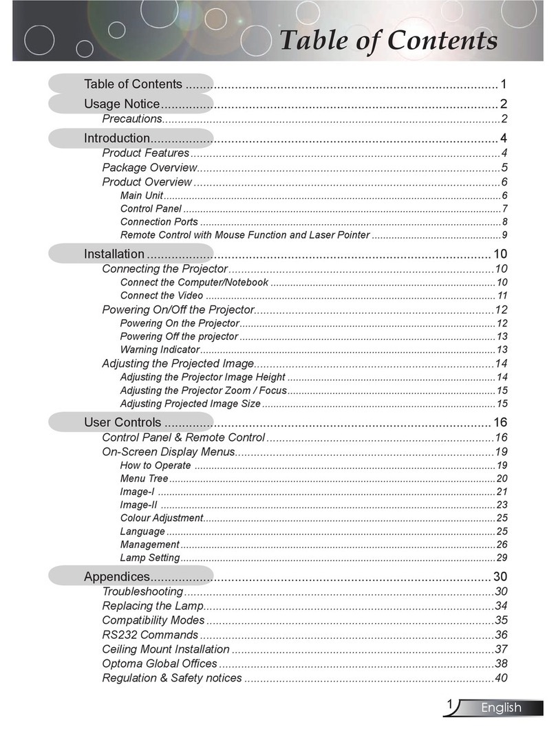 Optoma EP773 Manuel utilisateur Optoma EP773 Manuel utilisateur