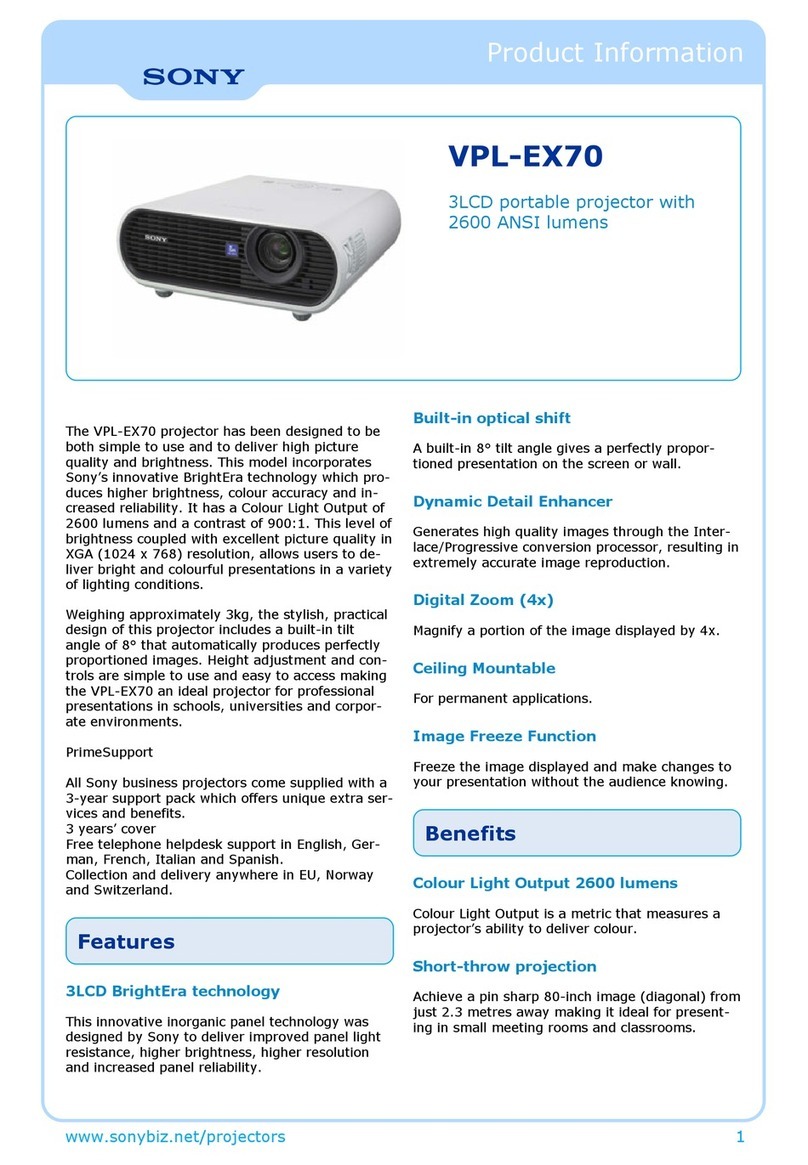 Sony HDMI VPL-EX70 Manuel utilisateur