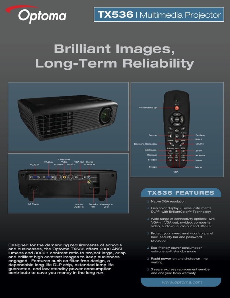 Optoma TX536 Manuel utilisateur