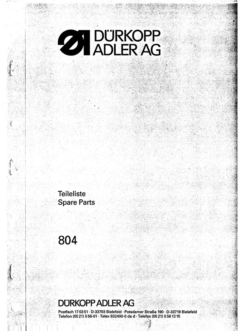 DURKOPP ADLER 804 Mode d’emploi