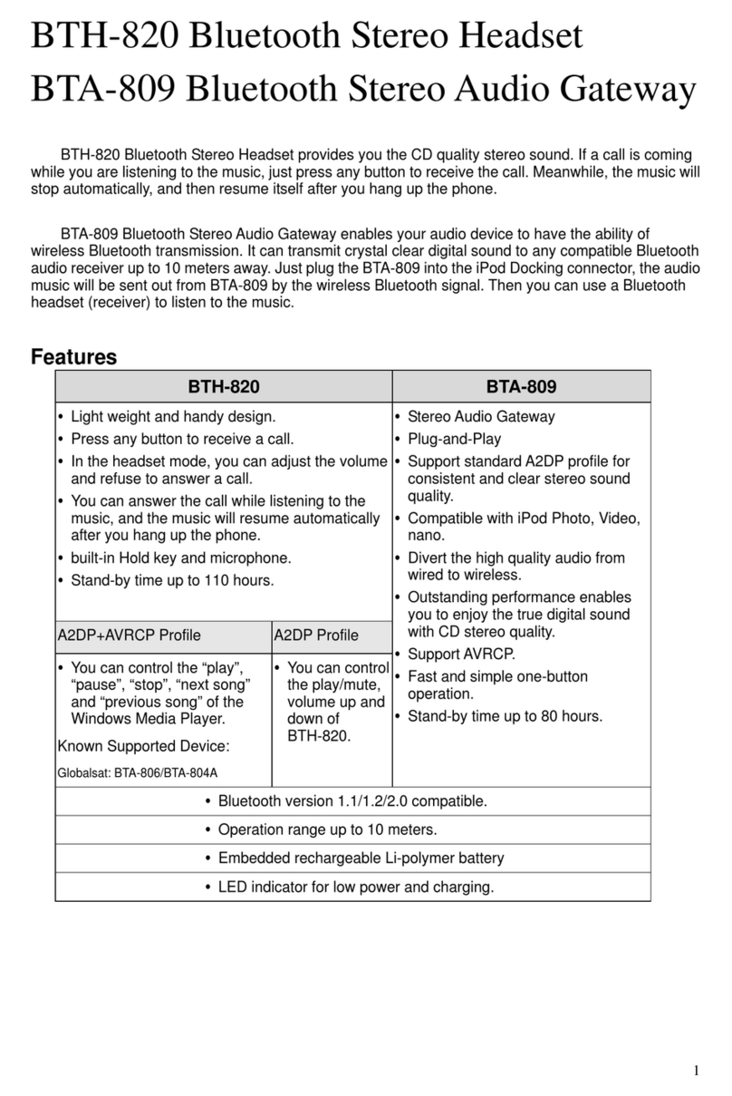 Global Sat BTH-820 Manuel utilisateur