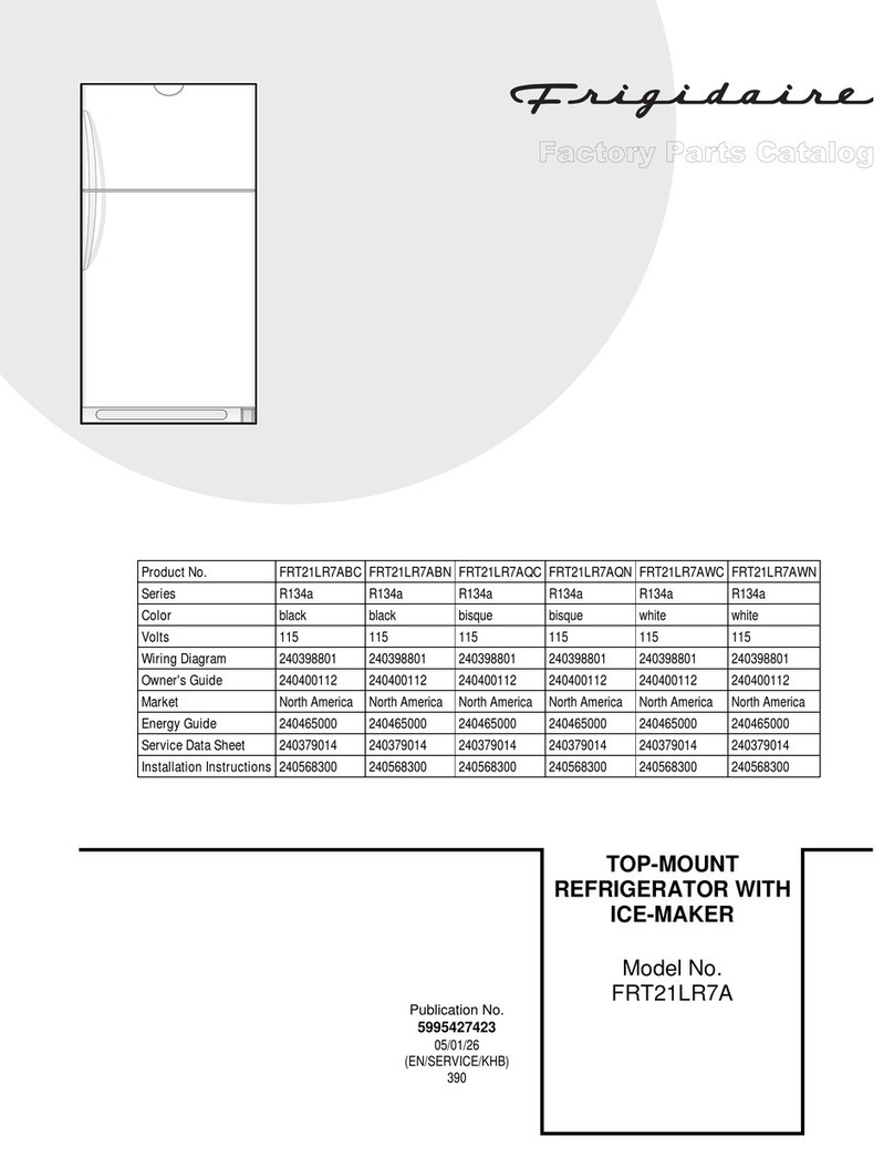 Frigidaire FRT21LR7A Manuel utilisateur Frigidaire FRT21LR7A Manuel utilisateur