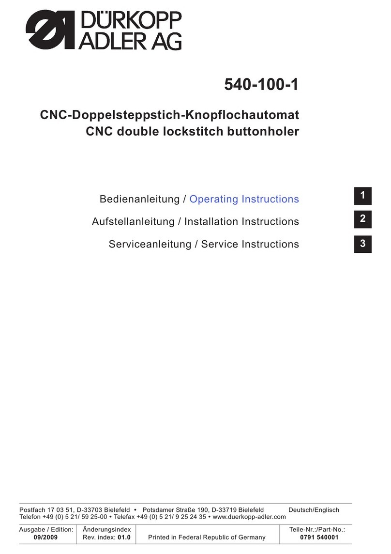 Duerkopp Adler 540-100-1 Manuel utilisateur