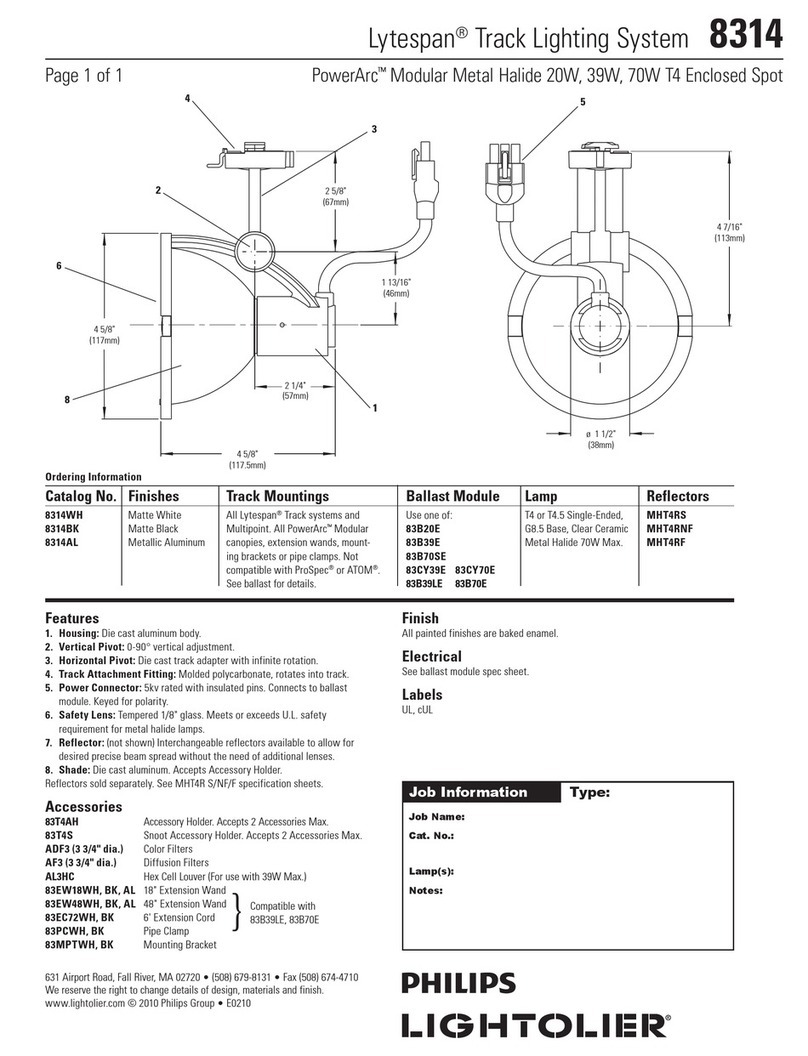 Lightolier Lytespan 8314 Manuel utilisateur