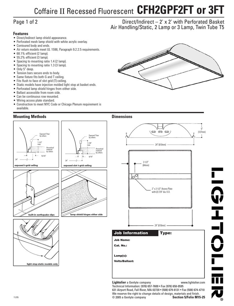 Lightolier CFH2GPF2FT Manuel utilisateur