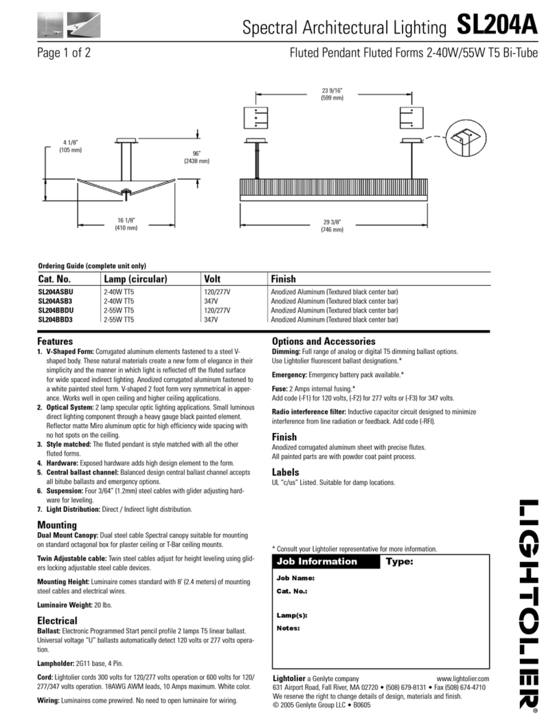 Lightolier SL204A Manuel utilisateur