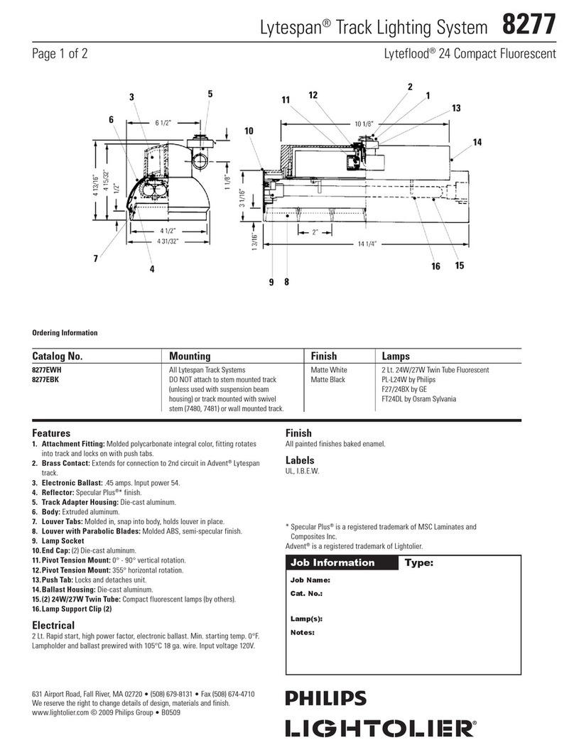 Lightolier Lytespan 8277 Manuel utilisateur Lightolier Lytespan 8277 Manuel utilisateur