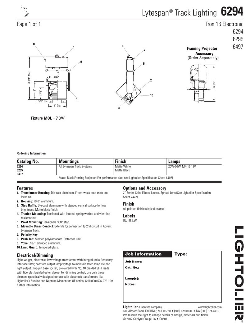 Lightolier Lytespan 6294 Manuel utilisateur