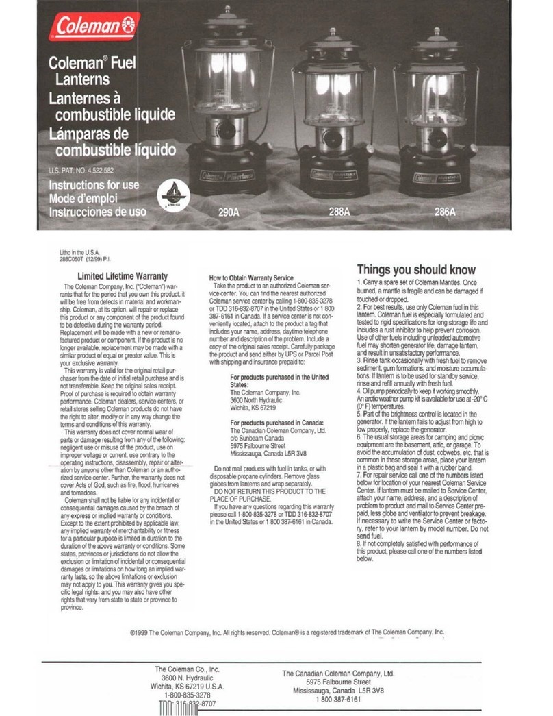 Coleman 286A Manuel utilisateur
