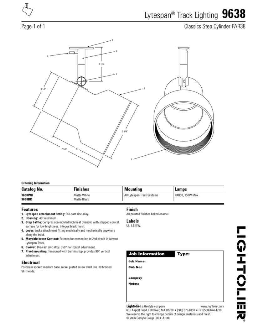 Lightolier Lytespan 9638 Manuel utilisateur