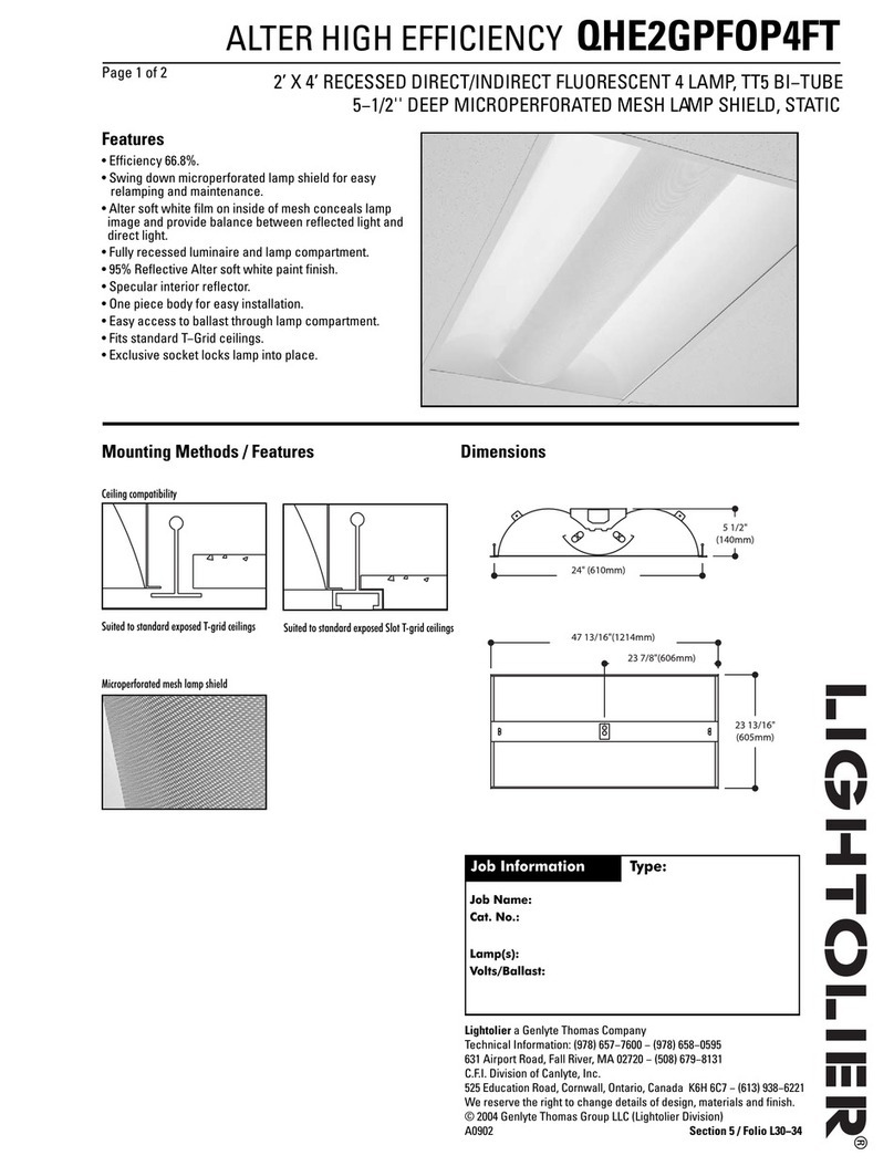 Lightolier QHE2GPFOP4FT Manuel utilisateur