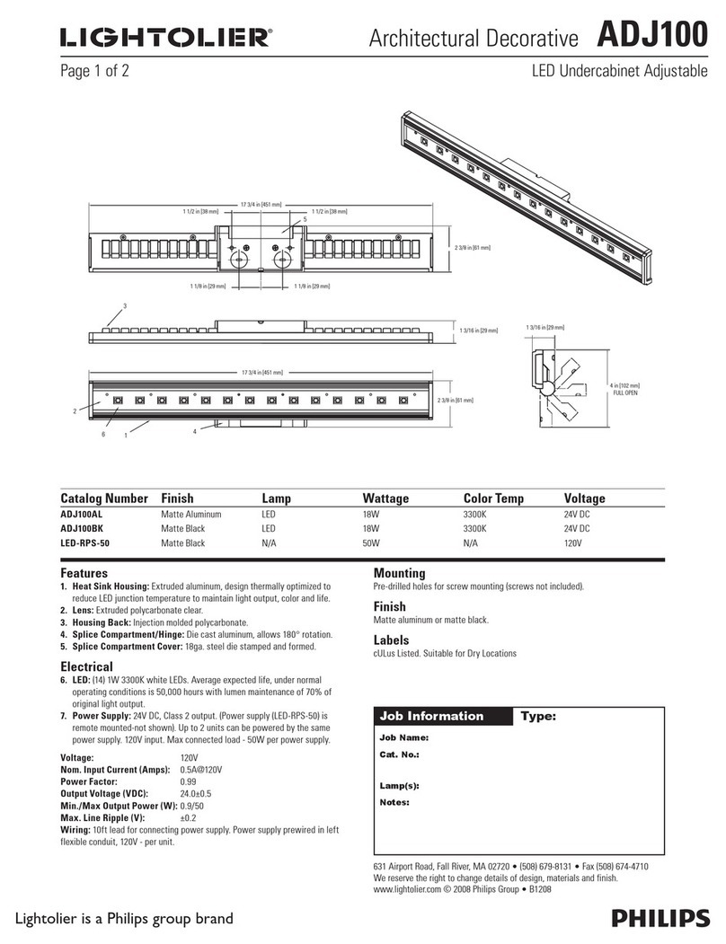 Lightolier ADJ100 Manuel utilisateur