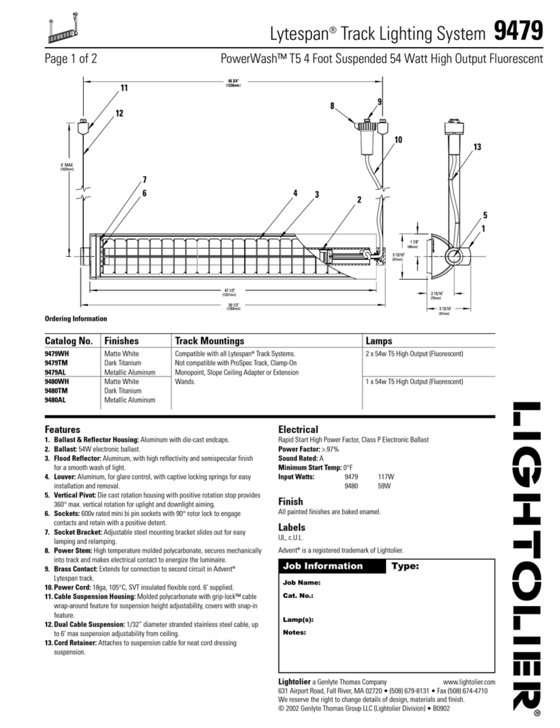 Lightolier Lytespan 9479 Manuel utilisateur