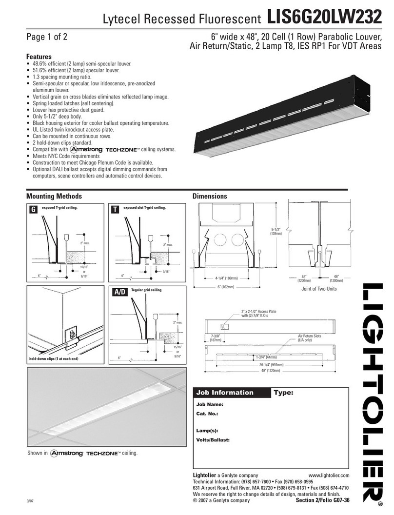 Lightolier LIS6G20LW232 Manuel utilisateur Lightolier LIS6G20LW232 Manuel utilisateur