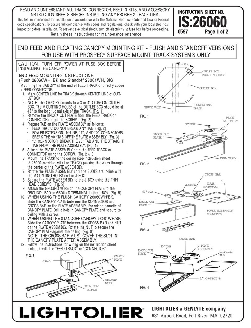 Lightolier END FEED AND FLOATING CANOPY MOUNTING KIT Instructions d'utilisation Lightolier END FEED AND FLOATING CANOPY MOUNTING KIT Instructions d'utilisation