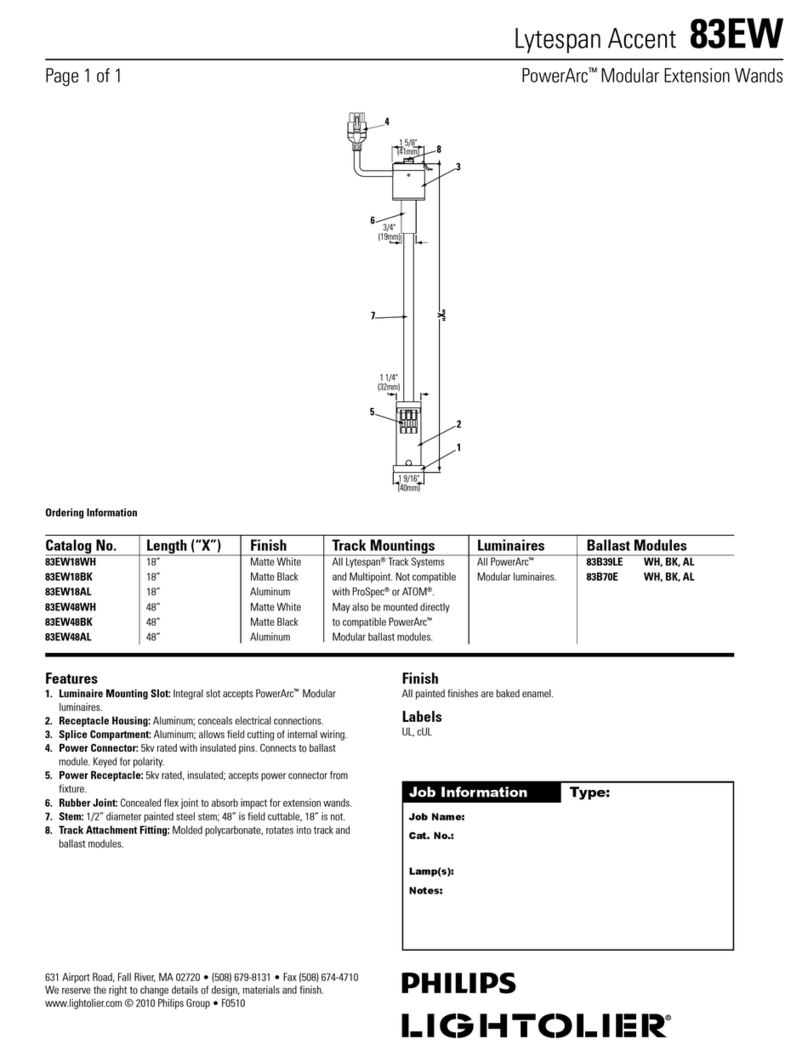 Lightolier Lytespan Accent 83EW Manuel utilisateur