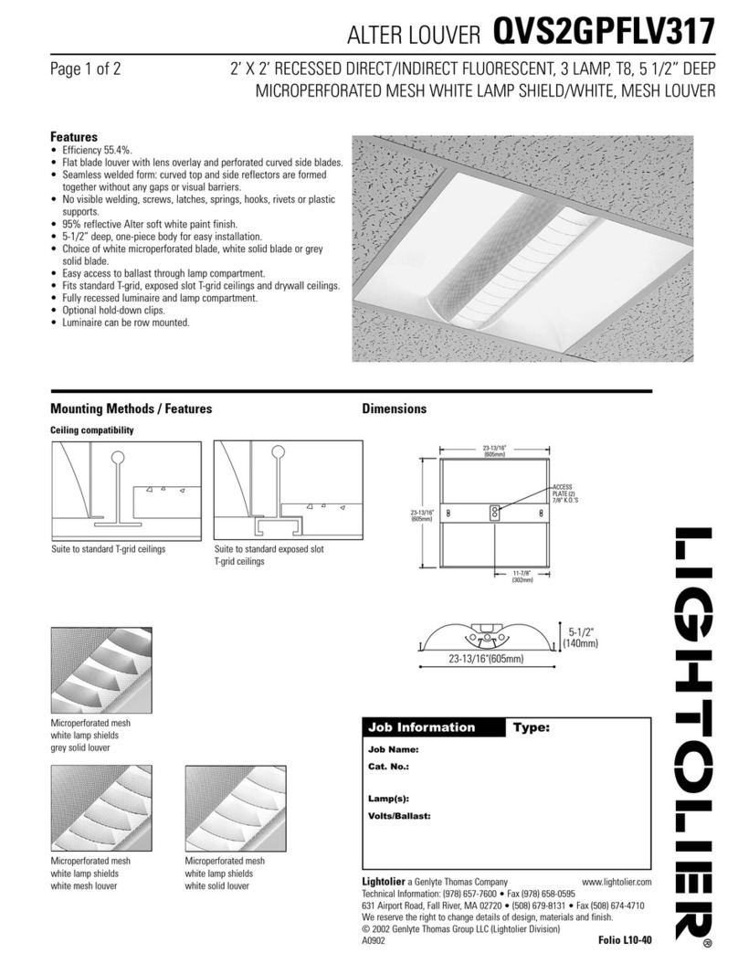 Lightolier QVS2GPFLV317 Manuel utilisateur