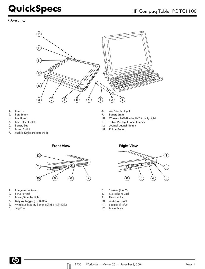 Compaq Compaq Tablet PC TC1100 Instructions d'utilisation