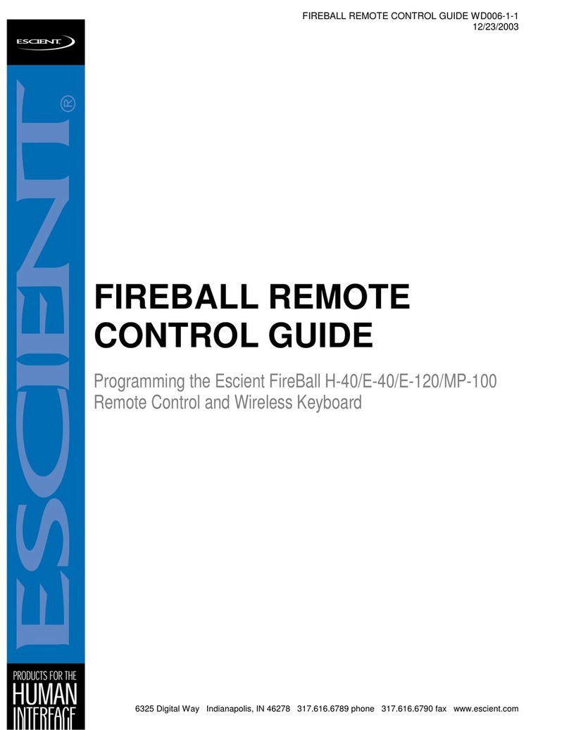 Escient FireBall E-120 Manuel d'utilisation et d'entretien Escient FireBall E-120 Manuel d'utilisation et d'entretien