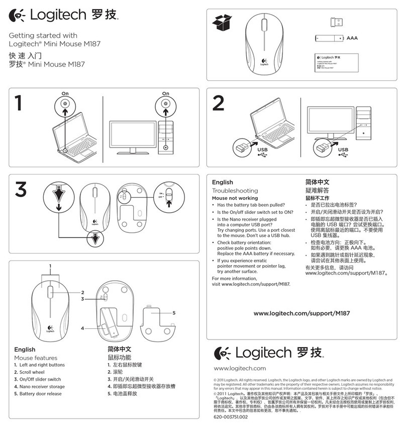 Logitech Mini Mouse M187 Manuel utilisateur