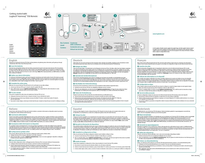 Logitech HARMONY 700 Manuel utilisateur