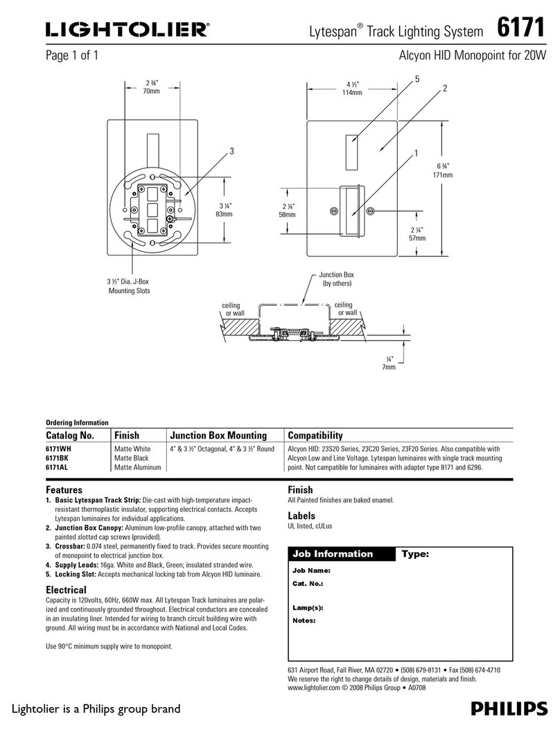 Lightolier Lytespan Track Lighting System 6171 Manuel utilisateur