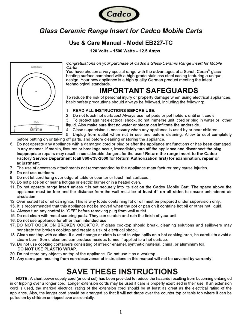 Cadco EB227-TC Manuel utilisateur
