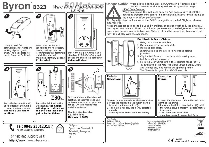 Byron B323 Manuel du propriétaire Byron B323 Manuel du propriétaire