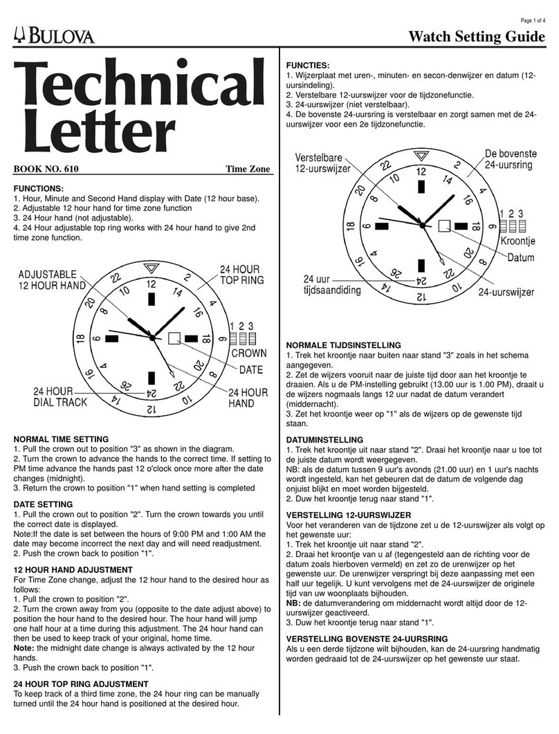 Bulova Time Zone Manuel de service