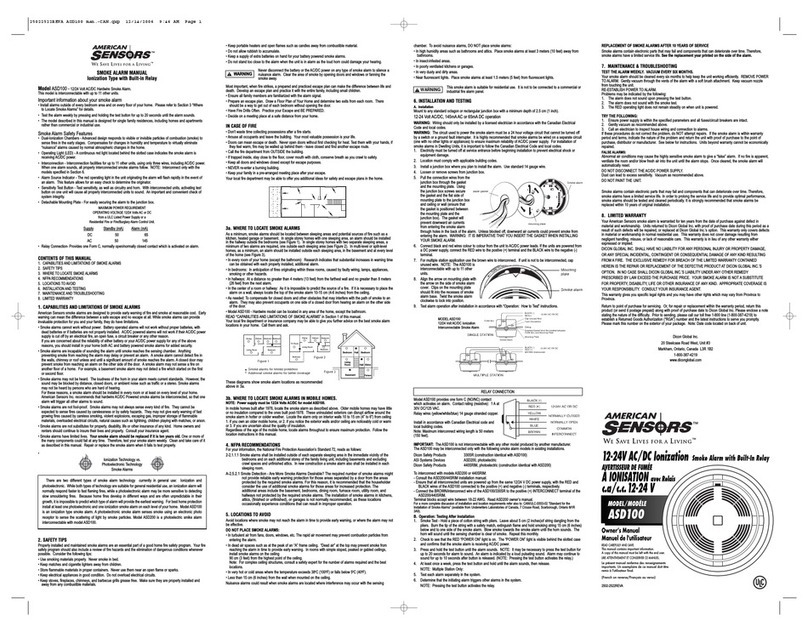 American Sensor ASD100 Manuel utilisateur American Sensor ASD100 Manuel utilisateur