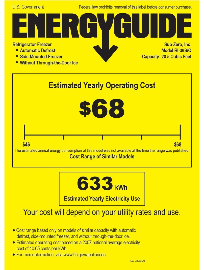 Sub-Zero BI-36S Instructions de montage