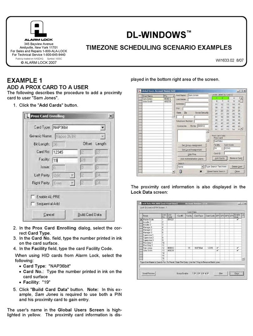Alarm Lock DL-WINDOWS Manuel