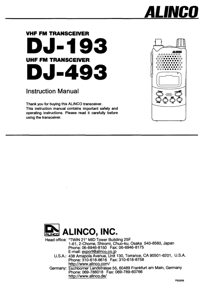 Alinco DJ-193 Manuel utilisateur Alinco DJ-193 Manuel utilisateur