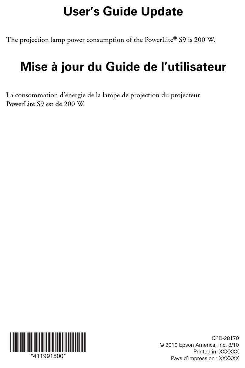 Epson PowerLite S9 Manuel utilisateur Epson PowerLite S9 Manuel utilisateur
