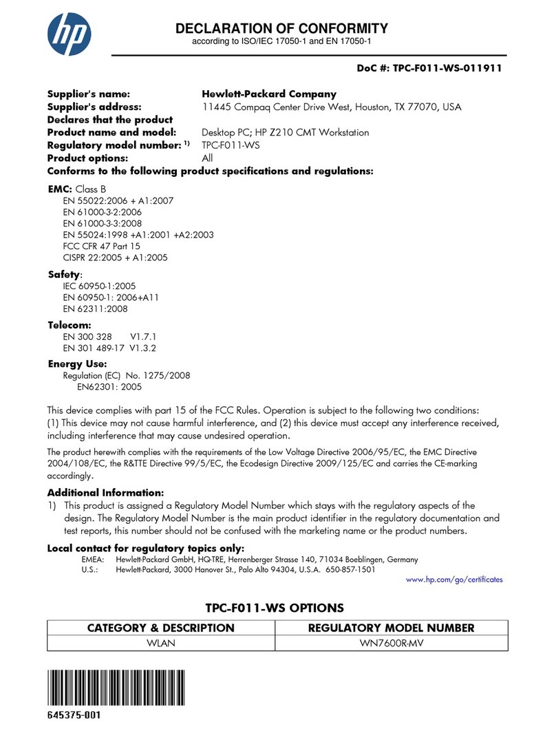 HP Z210 Series Guide de référence