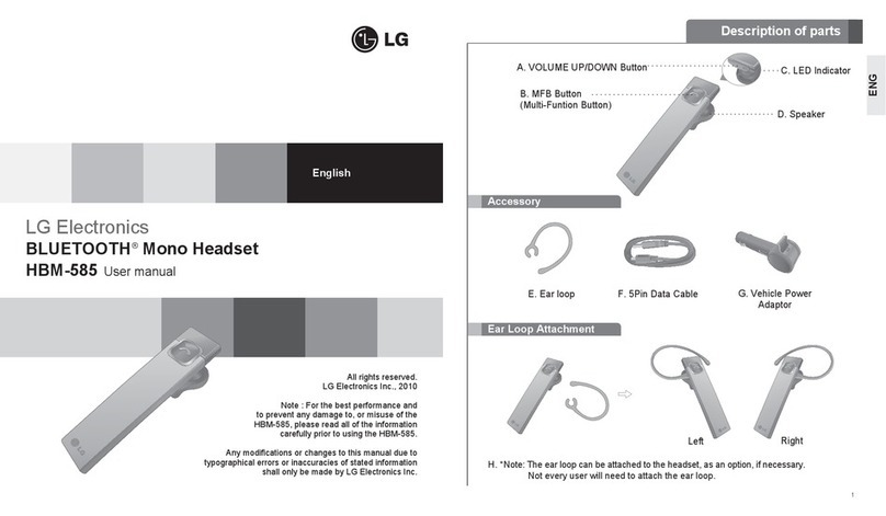 LG HBM-585 Manuel utilisateur LG HBM-585 Manuel utilisateur