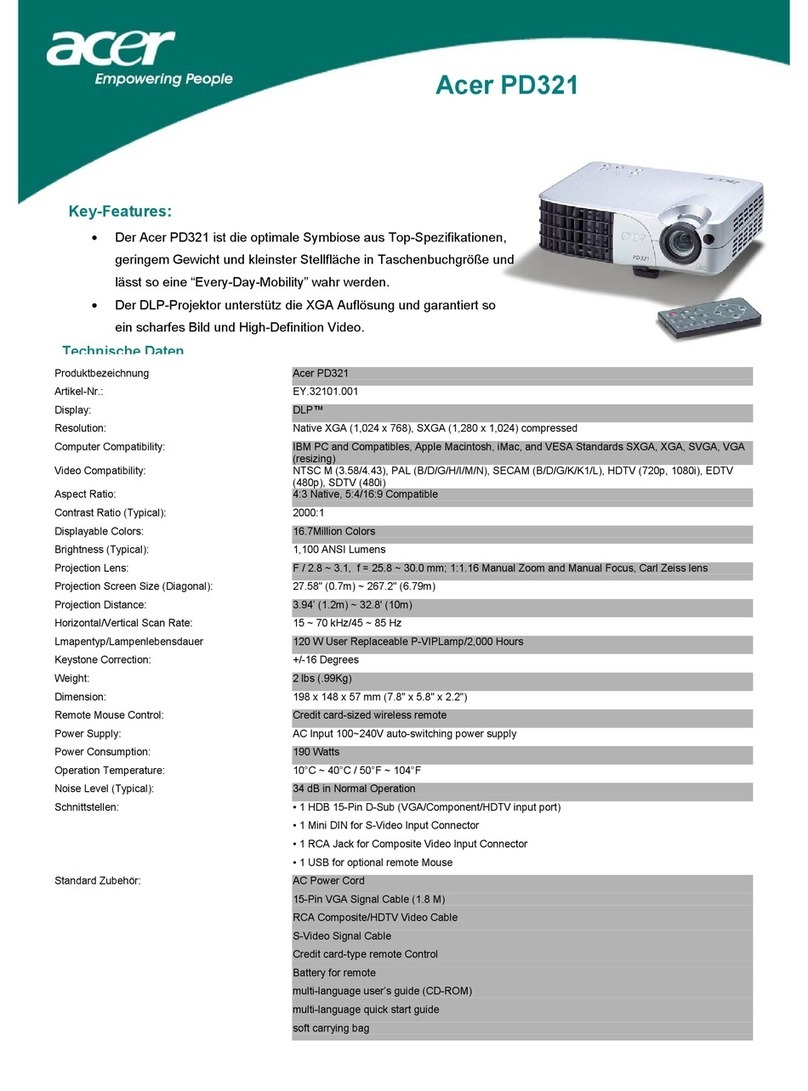 Acer PD321 Manuel utilisateur