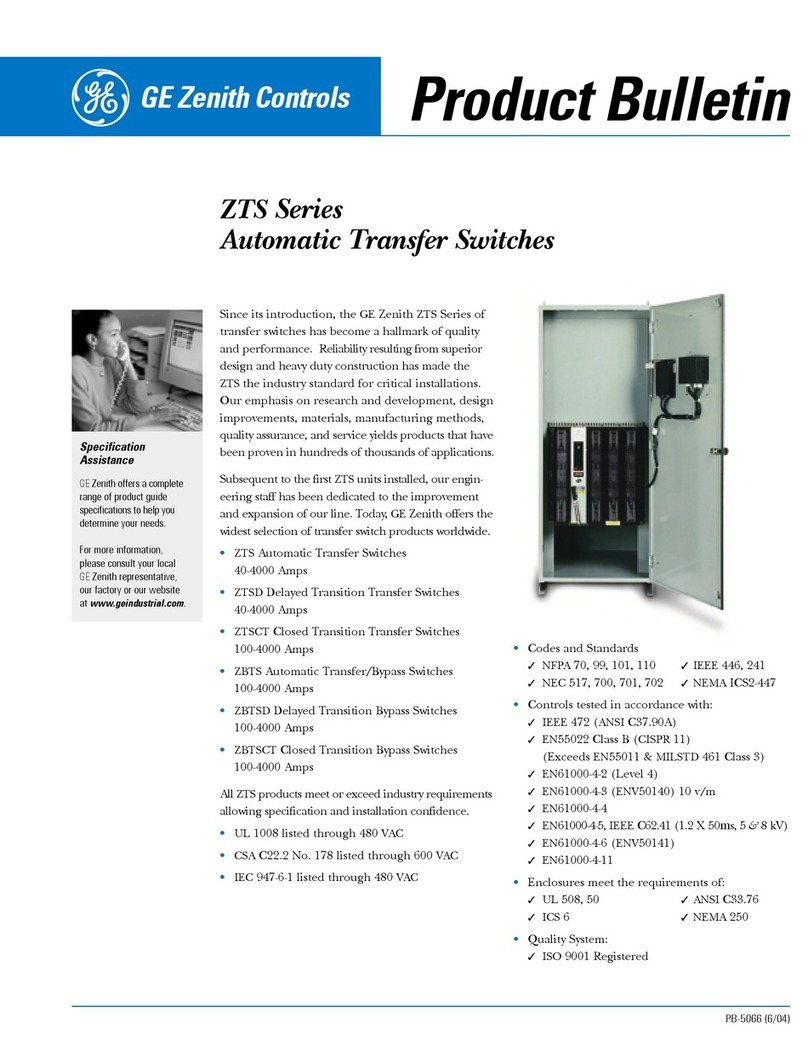 GE Zenith Controls ZTS Manuel utilisateur