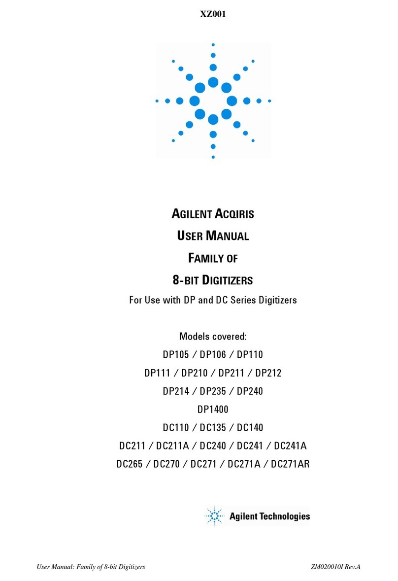 Agilent Technologies Acqiris DC110 Manuel utilisateur Agilent Technologies Acqiris DC110 Manuel utilisateur
