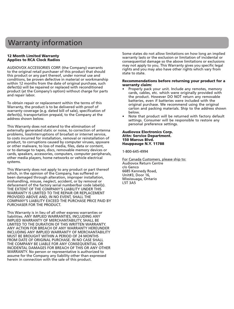 RCA RC142 Manuel utilisateur