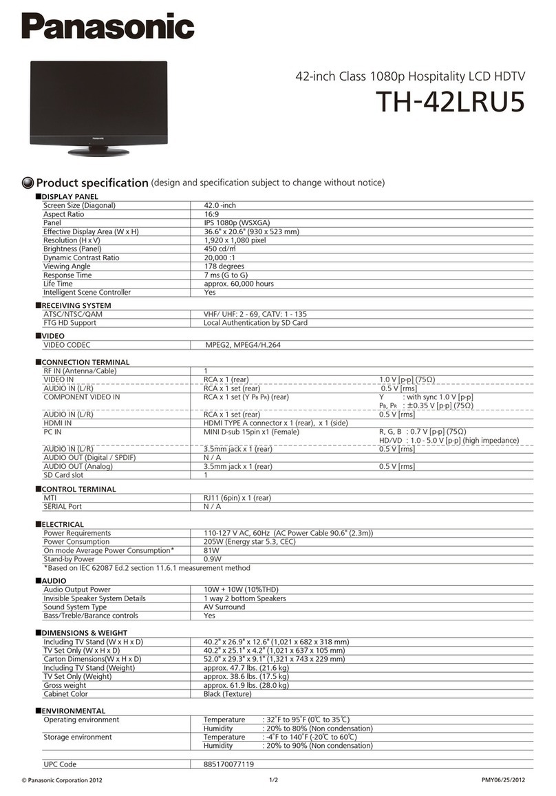 Panasonic TH-42LRU5 Manuel utilisateur