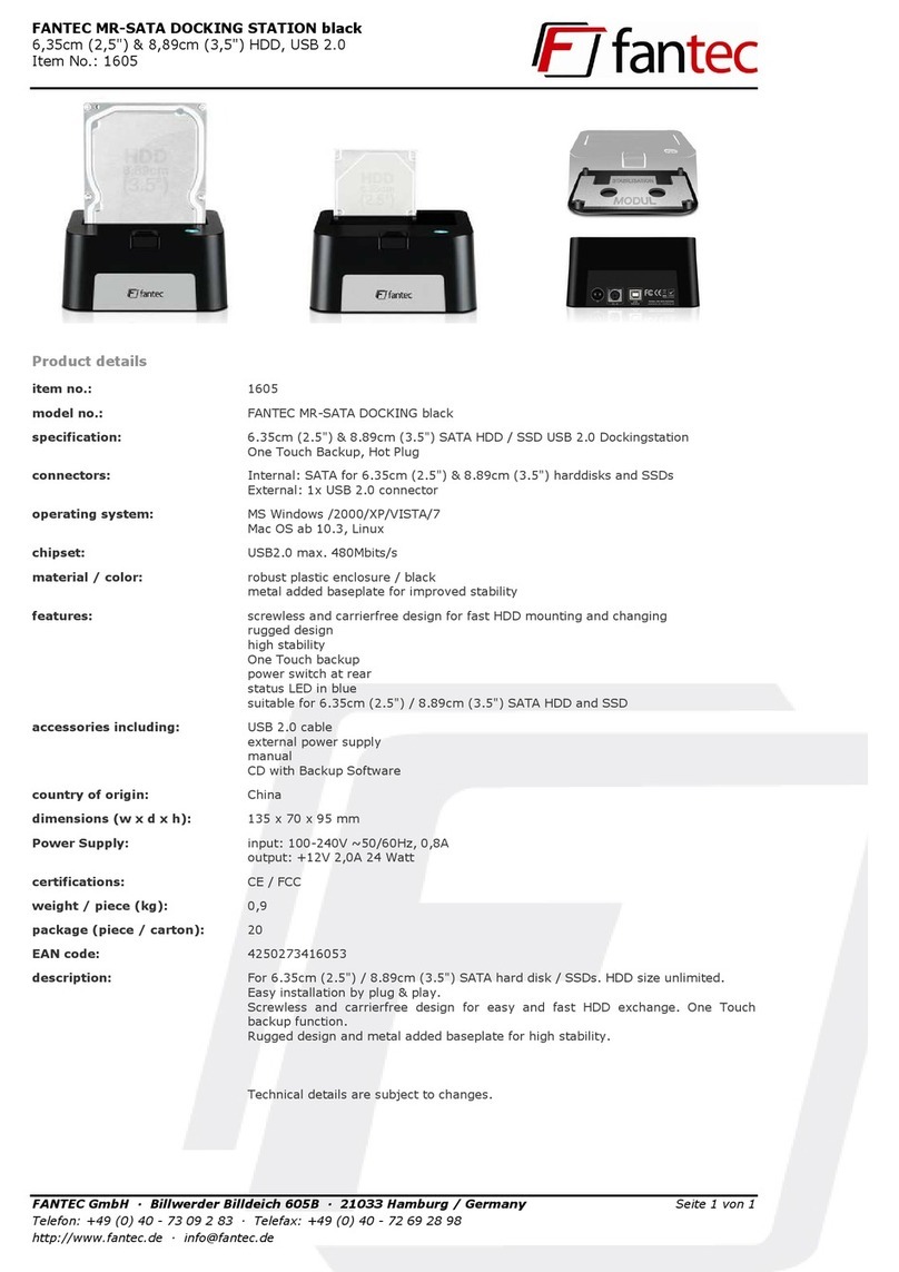 Fantec 1605 Manuel utilisateur