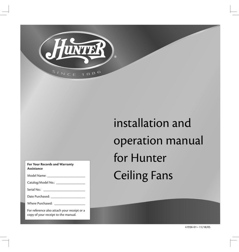 Hunter Hunter Ceiling Fan Manuel utilisateur