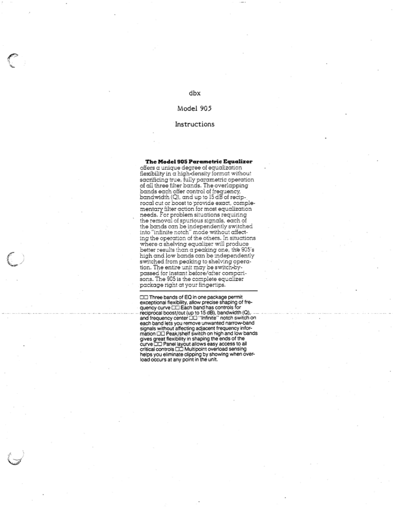 dbx 905 Manuel utilisateur