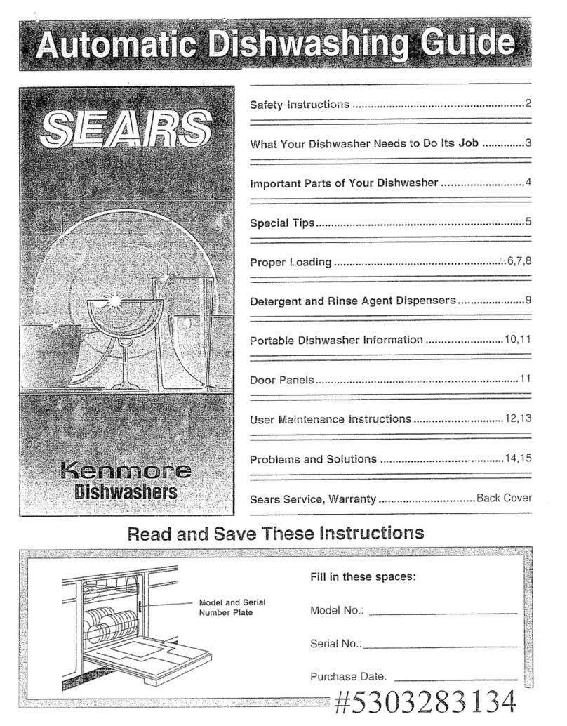Kenmore Sears automatic dishwasher Manuel utilisateur